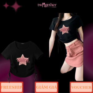 Áo CropTop vải thun Cotton Trái Tim