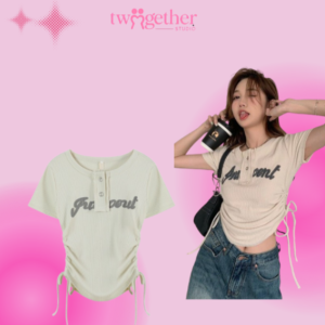 Áo CropTop dây rút Cotton
