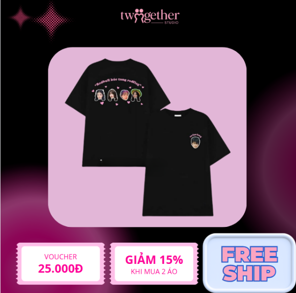 Áo Nhóm Chibi Cá Nhân Hóa  Twogether Studio – Cotton Co Giãn 4 Chiều , In Sắc Nét