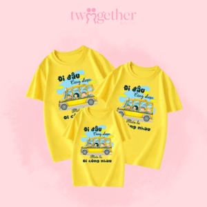 áo thun gia đình thiết kế đồng bộ, phù hợp đi du lịch